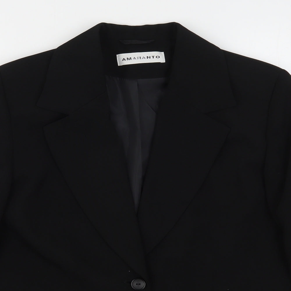 Armaranto Womens Black  Polyester Jacket Blazer Size 14