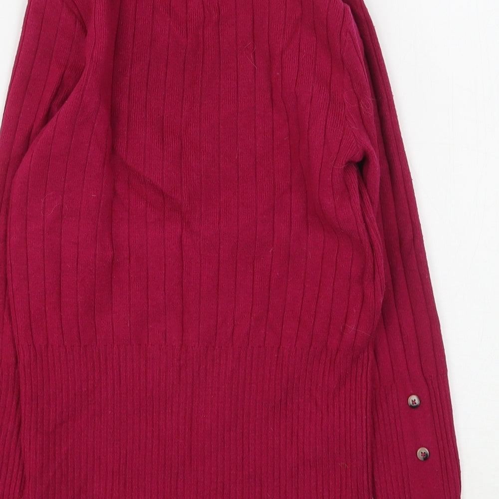 Marks and Spencer Womens Purple High Neck Viscose Pullover Jumper Size 8