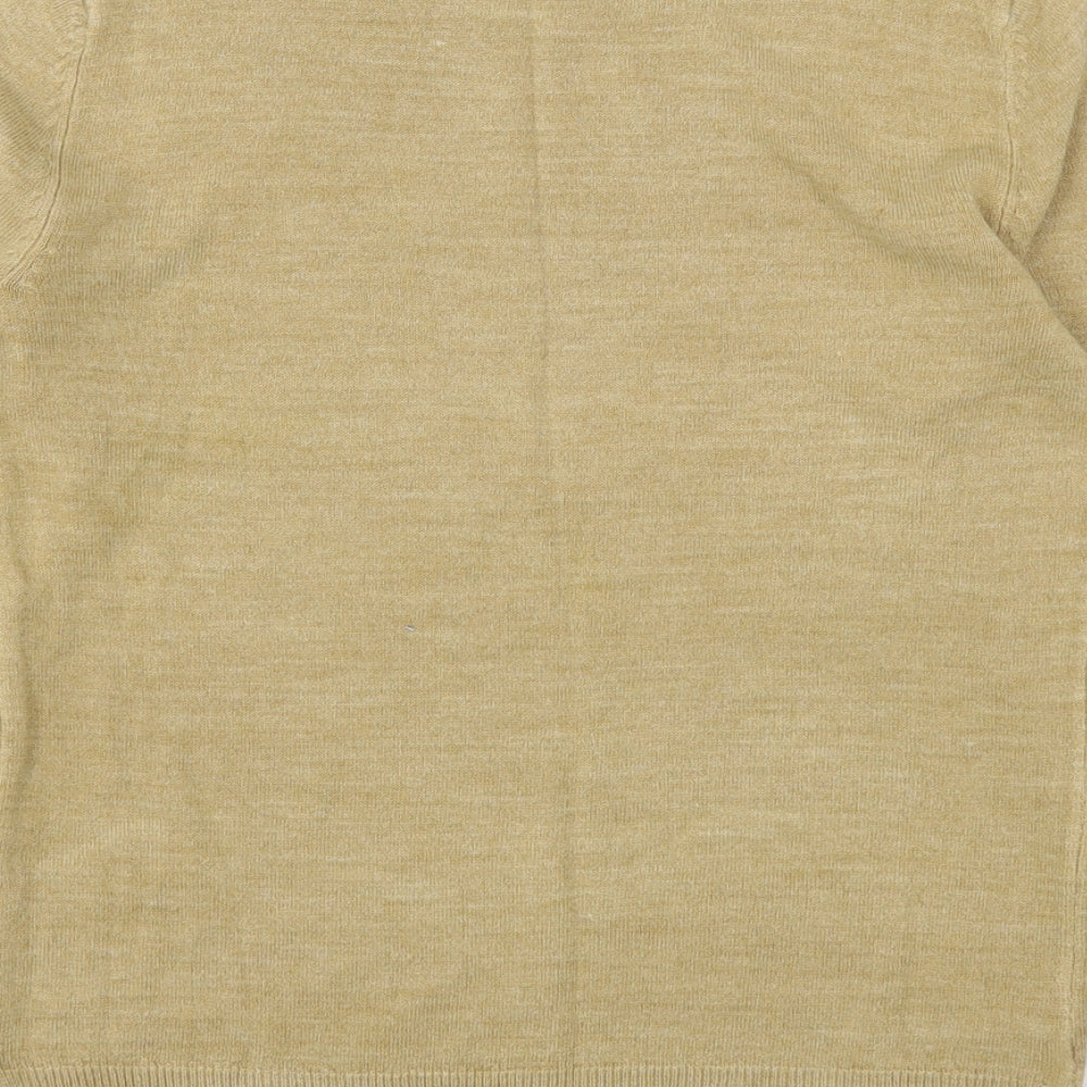 Marks and Spencer Womens Beige Round Neck Acrylic Pullover Jumper Size 6