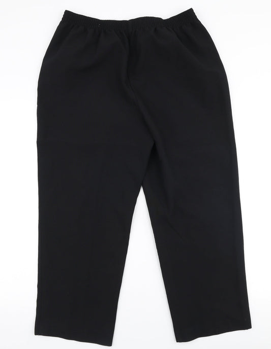 Isle Essentials Womens Black Polyester Trousers Size 16 L24 in Regular