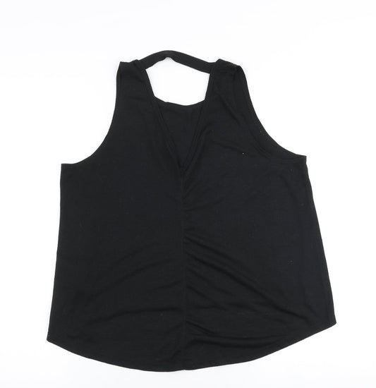 LA Gear Womens Black Polyester Jersey Tank Size 10 Round Neck Pullover