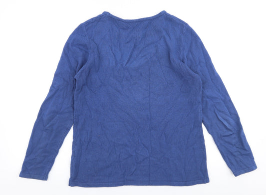 Anna Rose Womens Blue Round Neck Polyester Pullover Jumper Size L