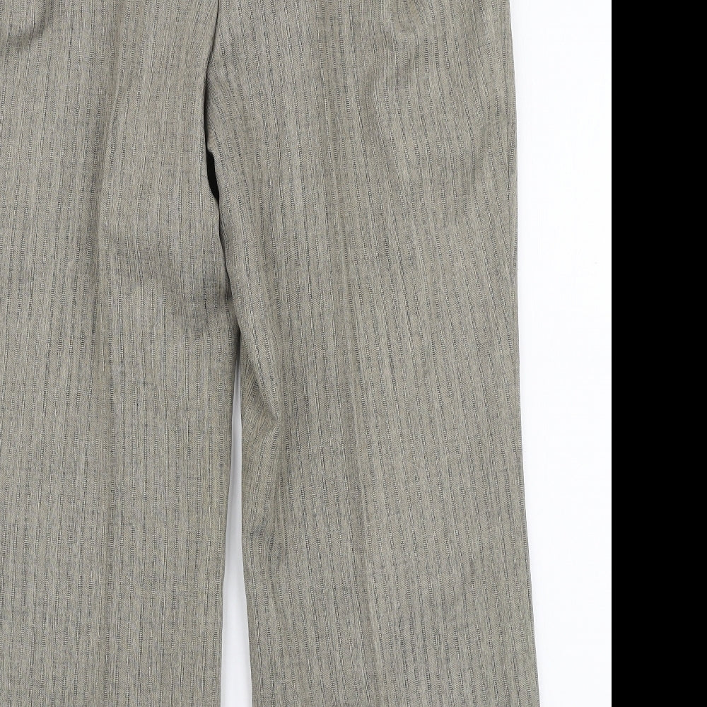Marks and Spencer Womens Beige Polyester Trousers Size 36 in L25 in Regular Zip