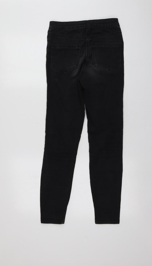 Papaya Womens Black Cotton Skinny Jeans Size 8 L27.5 in Regular