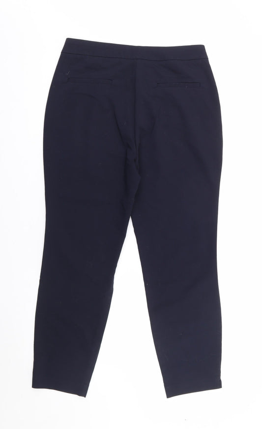 Papaya Womens Blue Polyester Trousers Size 12 L25 in Regular