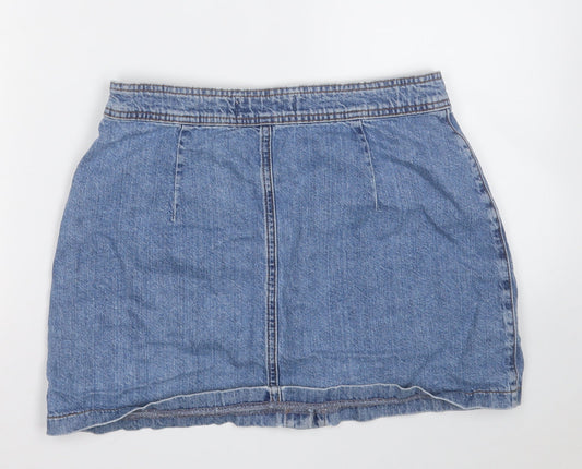TRF DENIM Womens Blue Cotton A-Line Skirt Size M
