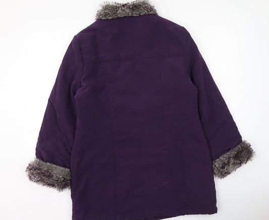 BHS Womens Purple Parka Coat Size 14