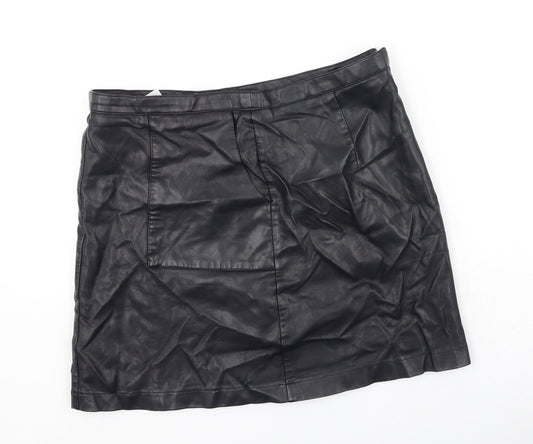 NEXT Womens Black Viscose Mini Skirt Size 10