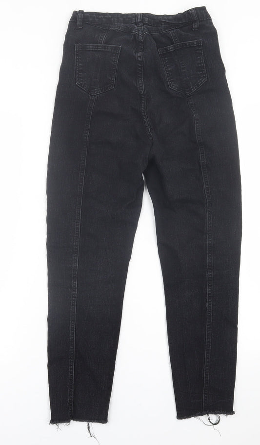 SheIn Womens Black Cotton Straight Jeans Size L L26 in Regular Button