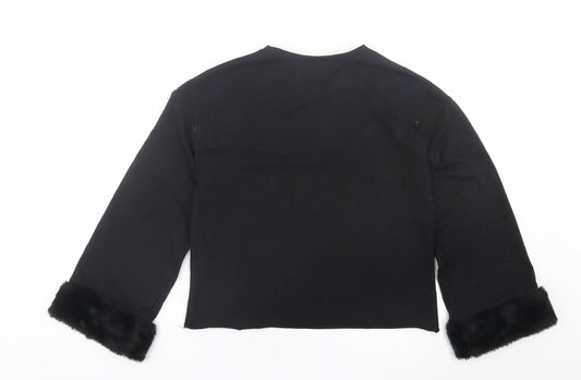 Zara Womens Black Polyester Pullover Sweatshirt Size S Pullover