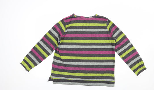 Pretty Secrets Womens Multicoloured Striped Polyester Pullover Sweatshirt Size 16 Pullover