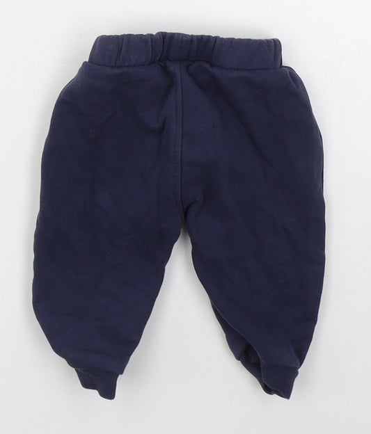 George Boys Blue Cotton Sweatpants Trousers Size 3-6 Months Drawstring