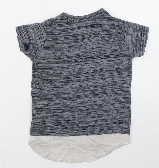 Primark Boys Blue Cotton Basic T-Shirt Size 2-3 Years Crew Neck Pullover - Cali