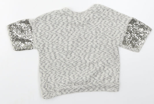 George Girls Grey Cotton Pullover Sweatshirt Size 5-6 Years Pullover