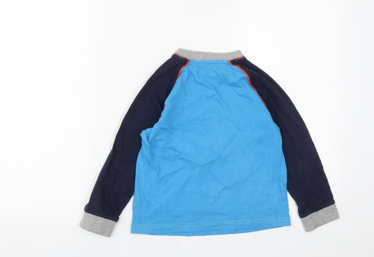 Dunnes Stores Boys Blue Cotton Basic Casual Size 6-7 Years Round Neck - Dog Print
