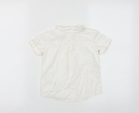 H&M Boys White Cotton Basic Button-Up Size 2 Years Collared Button