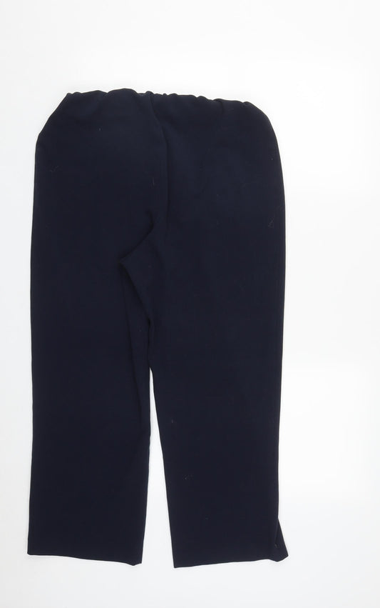 Isle Womens Blue Polyester Trousers Size 12 L26 in Regular