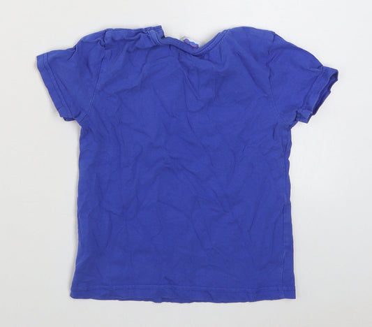 Character.com Boys Blue 100% Cotton Basic T-Shirt Size 6 Years Round Neck Pullover - Peppa Pig