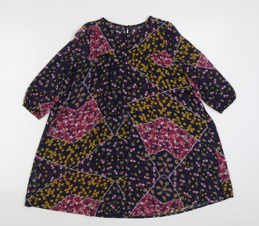 Matalan Girls Multicoloured Floral Polyester Trapeze & Swing Size 9 Years Round Neck Button