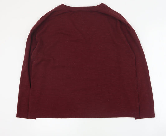 Dunnes Womens Red Polyester Pullover Sweatshirt Size L Pullover
