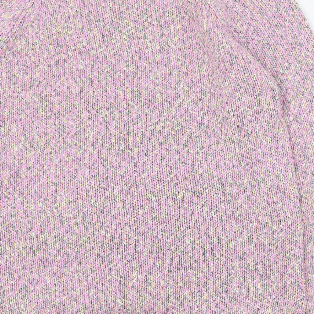 Marks and Spencer Womens Multicoloured V-Neck Acrylic Pullover Jumper Size 10