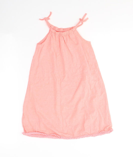 Marks and Spencer Girls Pink Cotton Basic Tank Size 7-8 Years Halter Pullover