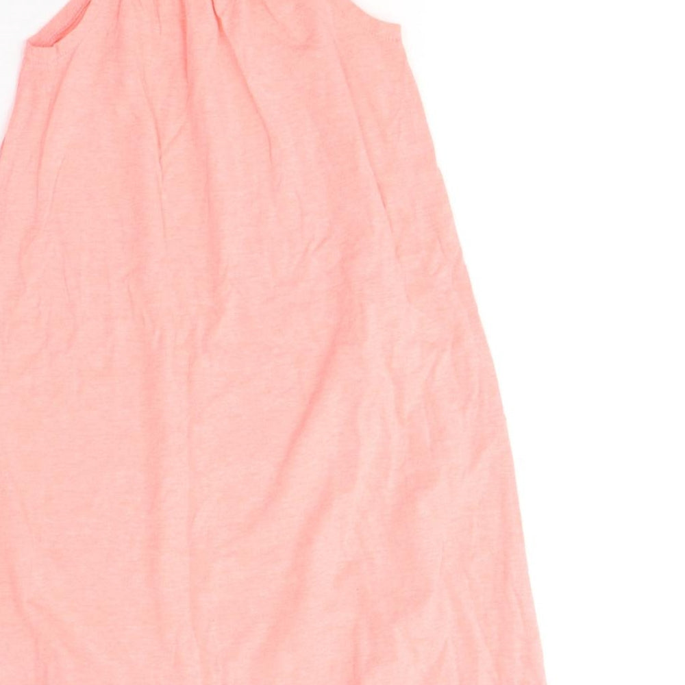 Marks and Spencer Girls Pink Cotton Basic Tank Size 7-8 Years Halter Pullover