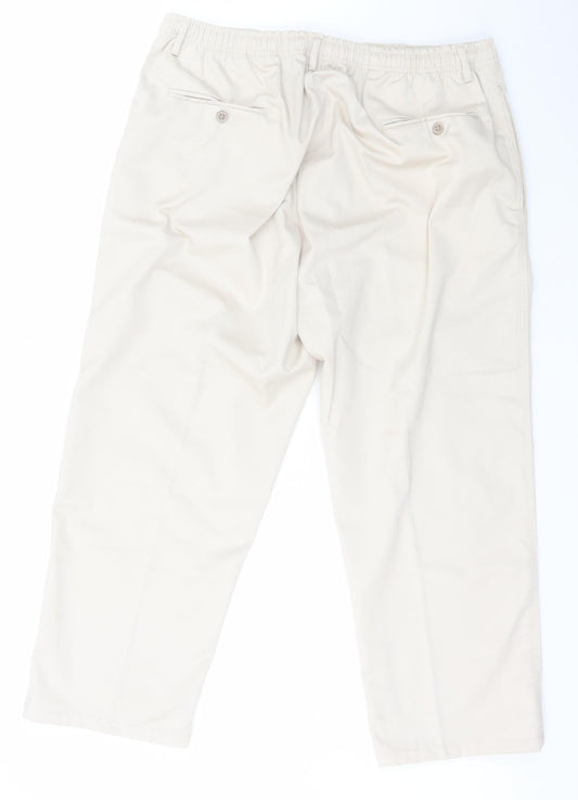 JBC Weaves Womens Beige Polyester Carrot Trousers Size 42 L27 in Regular Button