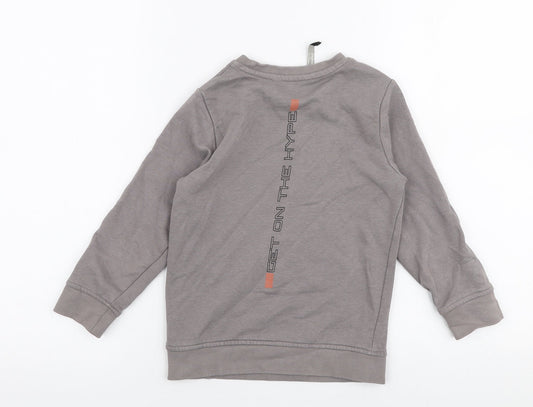 George Boys Grey Cotton Pullover Sweatshirt Size 5-6 Years Pullover - Tiger