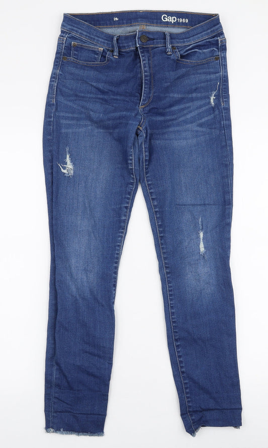 Gap Womens Blue Polyester Skinny Jeans Size 28 in L27 in Slim Zip