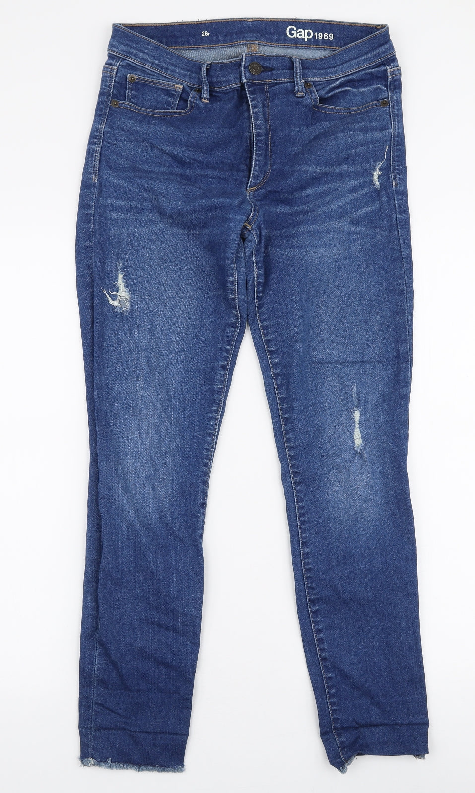 Gap Womens Blue  Polyester Skinny Jeans Size 28 in L27 in Slim Zip