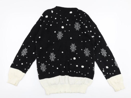 Dolls Mens Multicoloured Round Neck Acrylic Pullover Jumper Size M - Christmas Rudolf