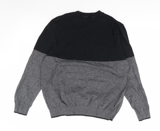 Burton Mens Grey Crew Neck Cotton Pullover Jumper Size L