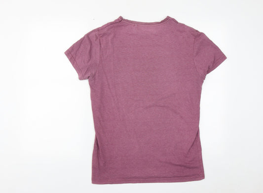 Preworn Mens Red Polyester T-Shirt Size M Round Neck