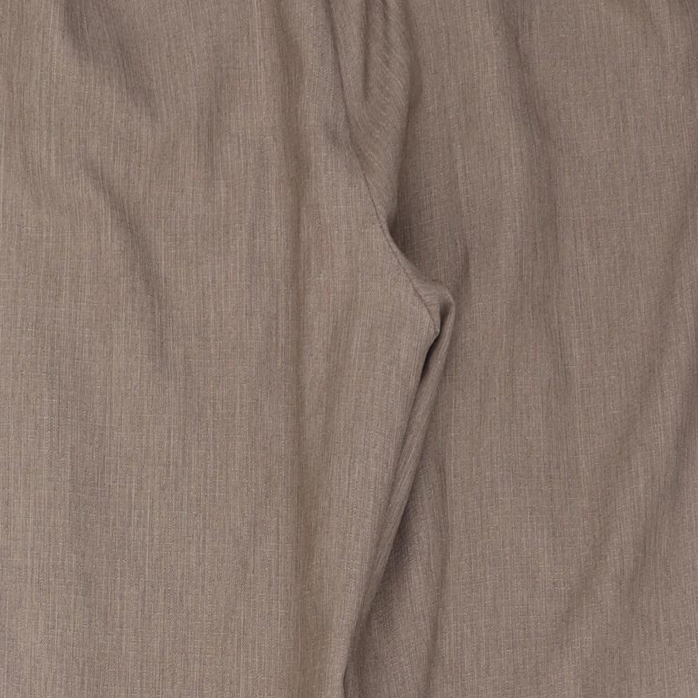 Marks and Spencer Womens Beige Polyester Trousers Size 20 L26 in Regular