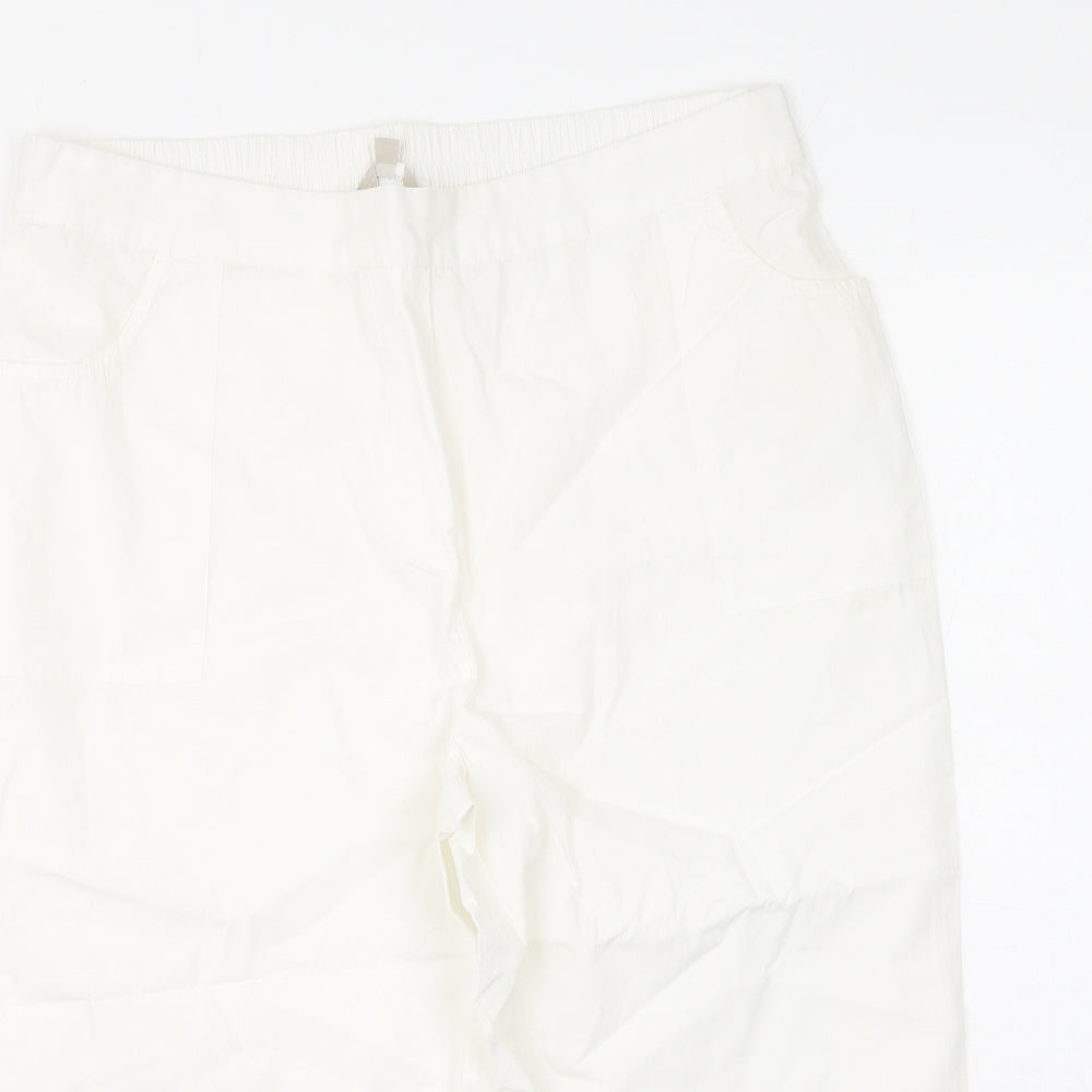 Anthology Womens White  Cotton Trousers  Size 16  Regular