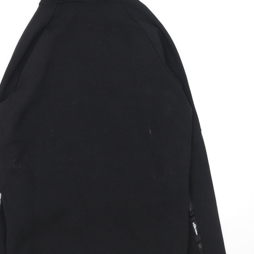ellesse Womens Black Round Neck  Cotton Full Zip Jumper Size 6