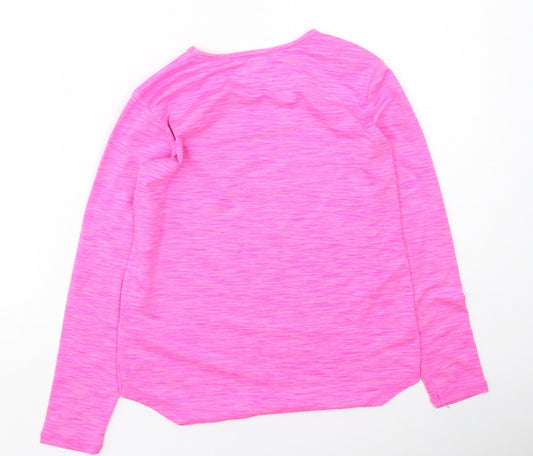 Dunnes Stores Girls Pink Polyester Basic Casual Size 9-10 Years Round Neck