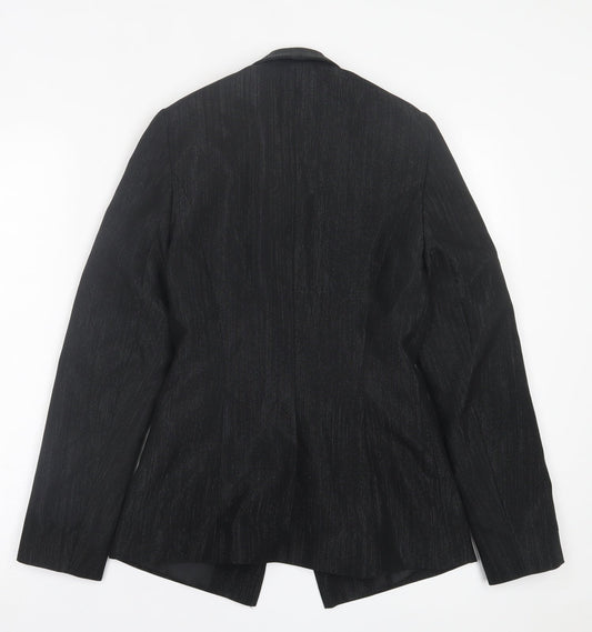 bay Womens Black Jacket Blazer Size 8 Button