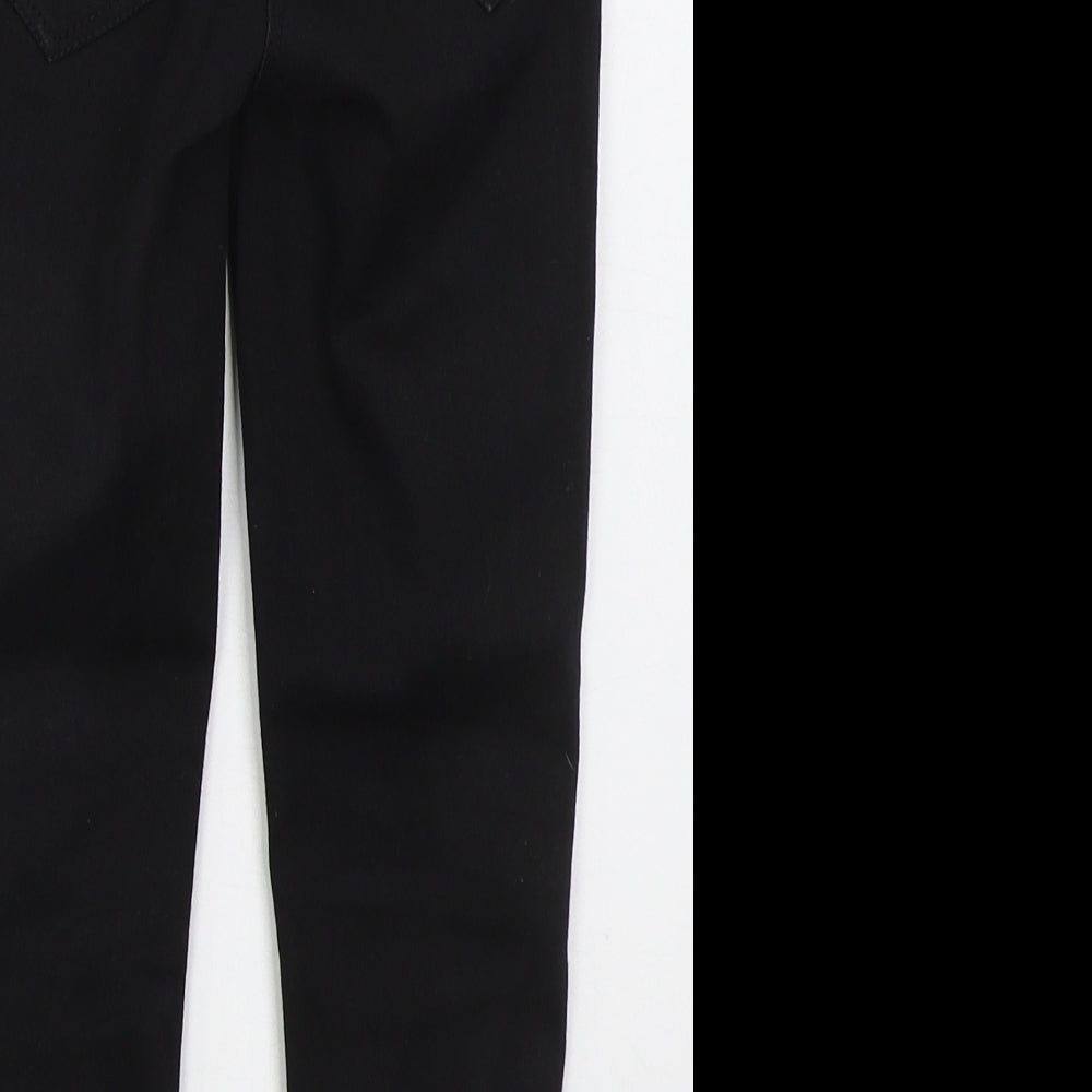 George Girls Black Cotton Skinny Jeans Size 7 Years Regular Button