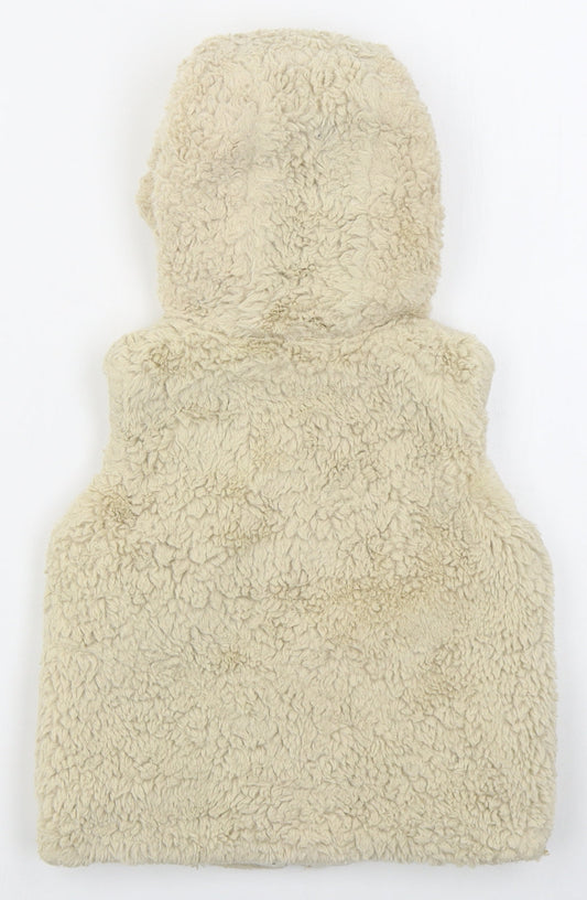 Nutmeg Girls Beige Gilet Jacket Size 3-4 Years Zip