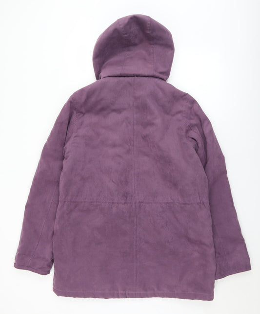 EWM Womens Purple Overcoat Coat Size 14 Zip