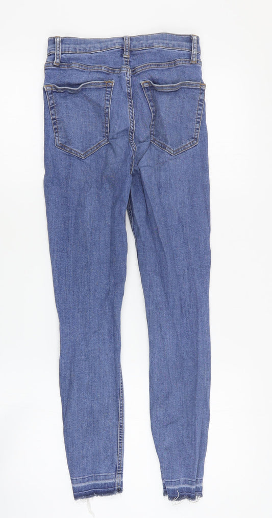 Topshop Womens Blue Cotton Skinny Jeans Size 28 in L26 in Regular Zip