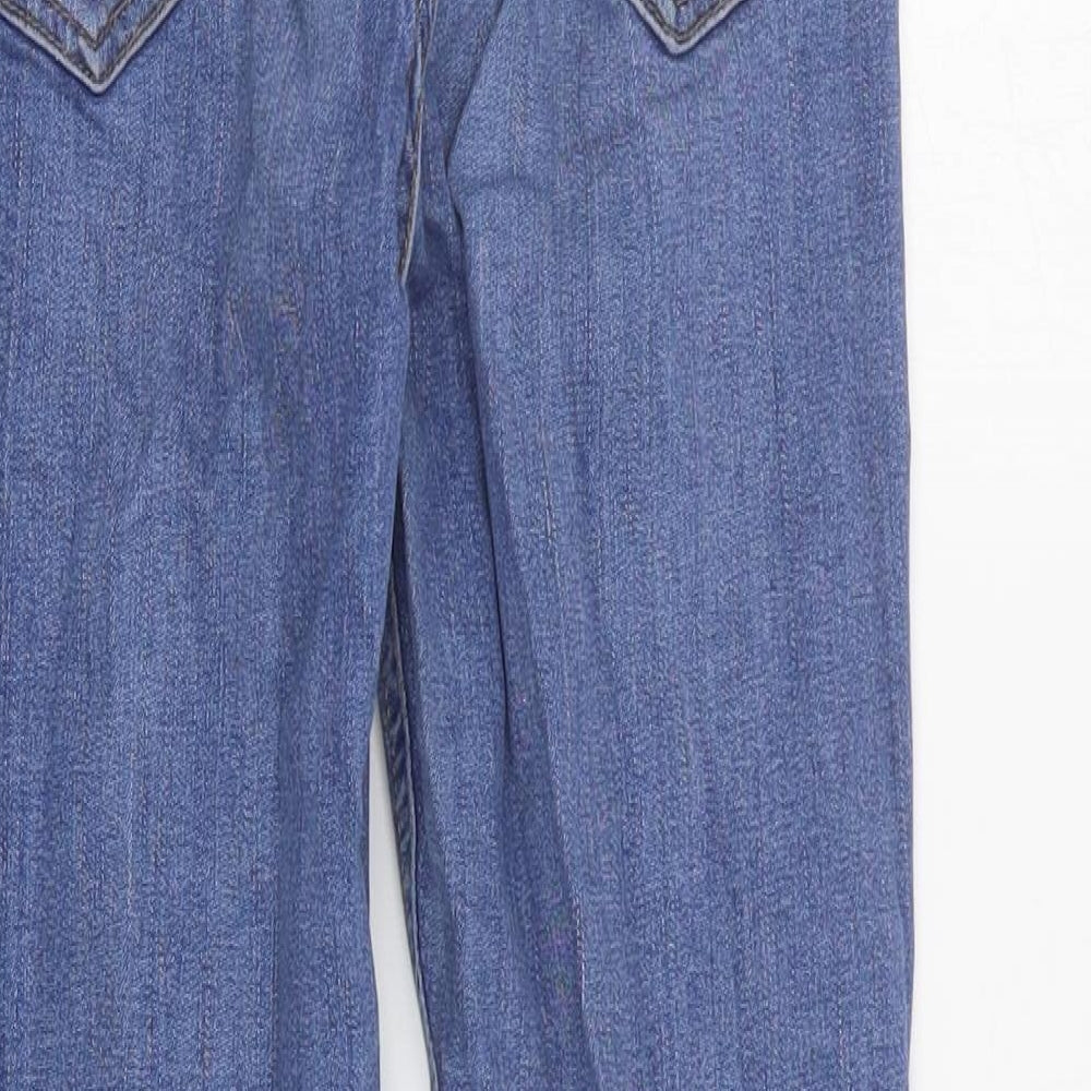 Topshop Womens Blue Cotton Skinny Jeans Size 28 in L26 in Regular Zip