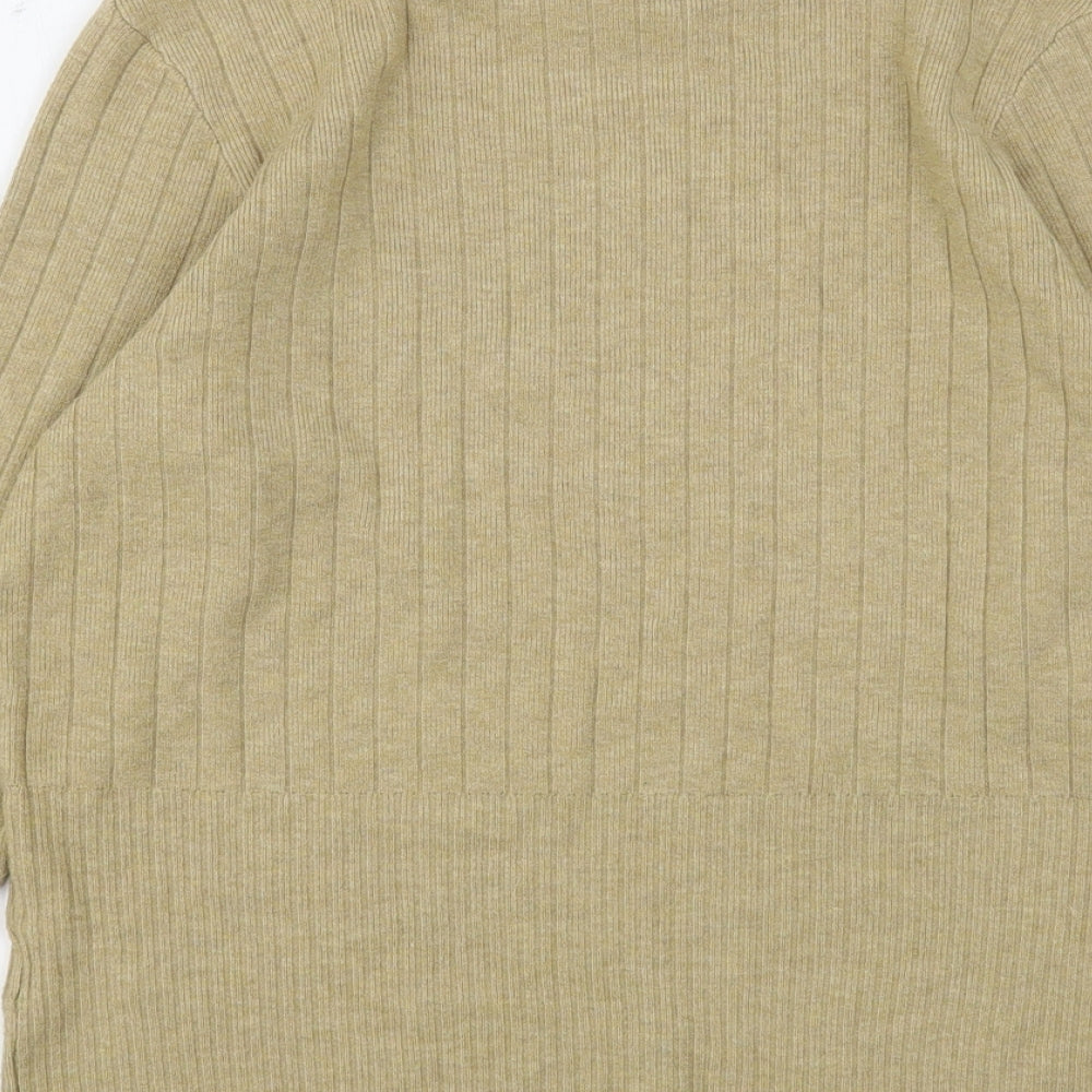 Marks and Spencer Womens Beige High Neck Viscose Pullover Jumper Size 14