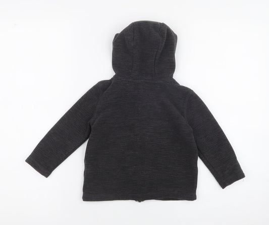 Dunnes Stores Boys Black 100% Polyester Full Zip Hoodie Size 2-3 Years