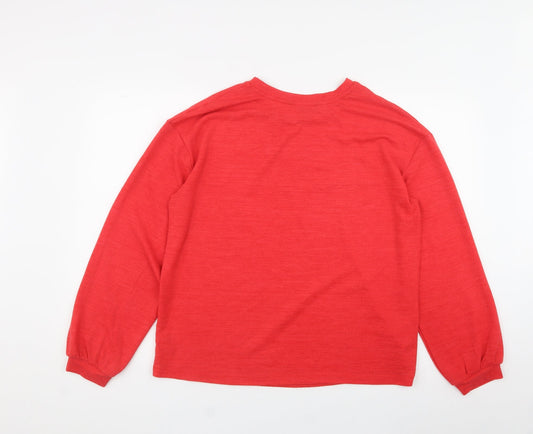 Dunnes Stores Womens Red Polyester Pullover Sweatshirt Size M