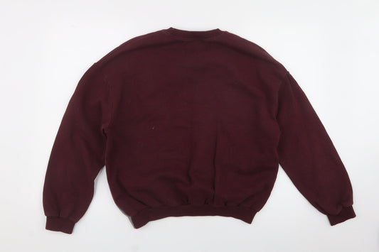 Pull&Bear Mens Purple Cotton Pullover Sweatshirt Size XS - XXS