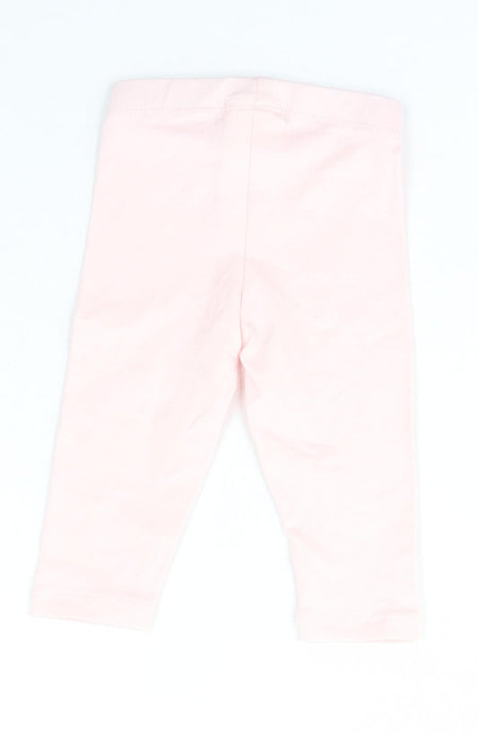 Losan Girls Pink Cotton Jogger Leggings Size 12 Months Pullover