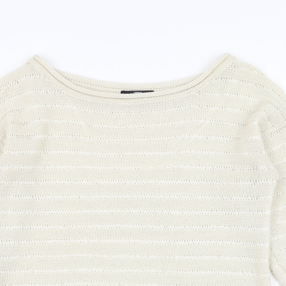 Jane Norman Womens Ivory Round Neck Acrylic Pullover Jumper Size 10
